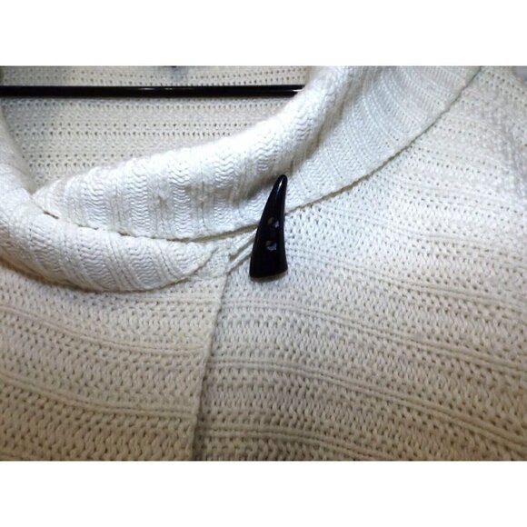 Talbots Large Cream Cowl Neck Cardigan Sweater Wool Blend Missing Inside Button - Picture 2 of 7